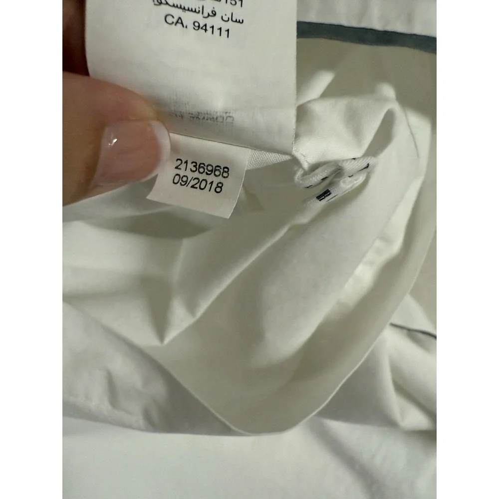 Pottery Barn Morgan Shams 2- Organic Cotton Gray Banded 1 Euro & 1 Standard Sham